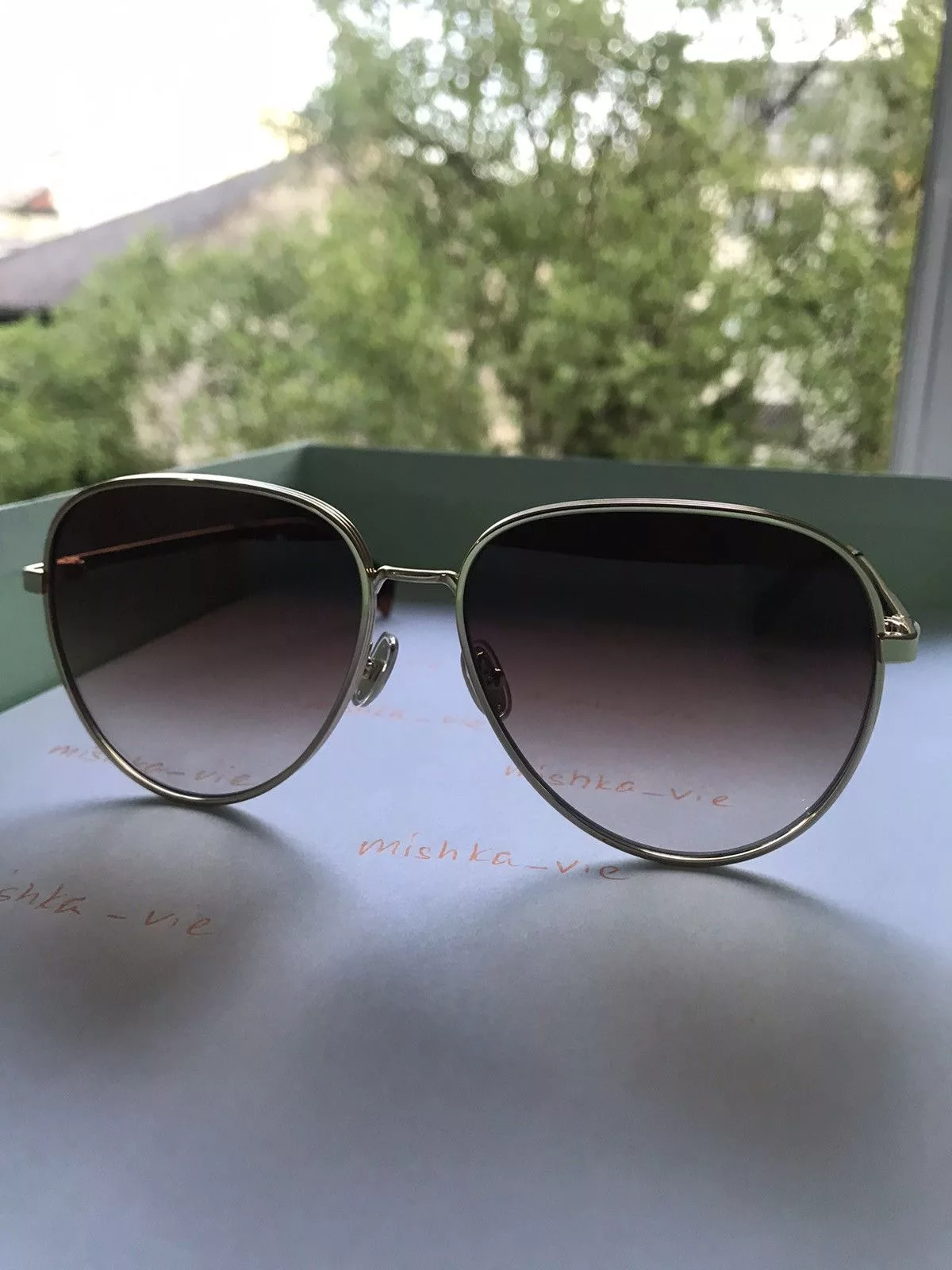Lanvin Sunglasses LANVIN Round Azure Gold Sunglasses