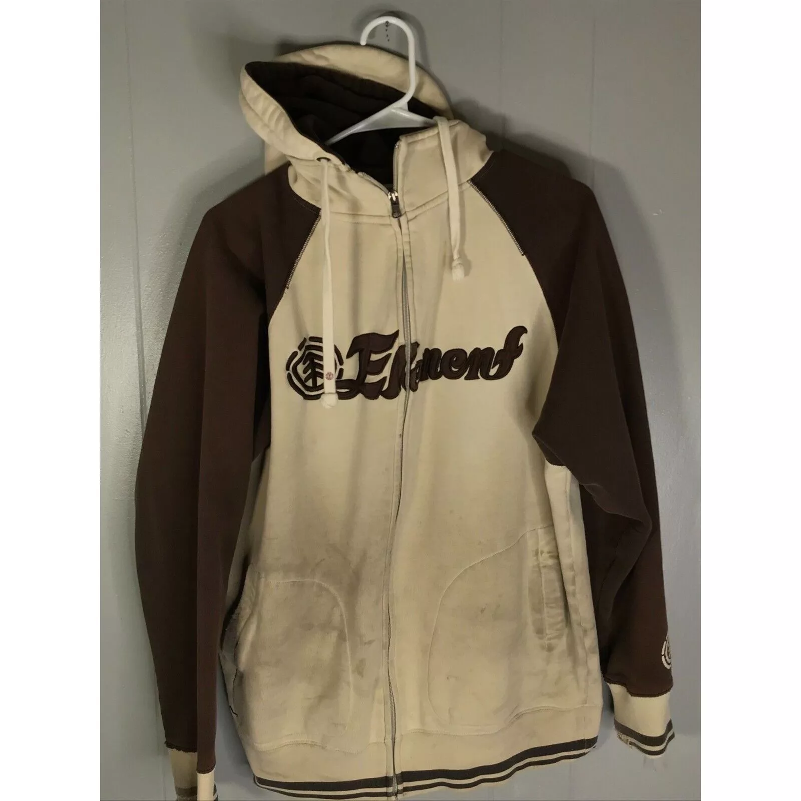 Element Sweatshirts Hoodies VINTAGE Element Skateboards Sweater medium Full Zip Hoodie S Beige