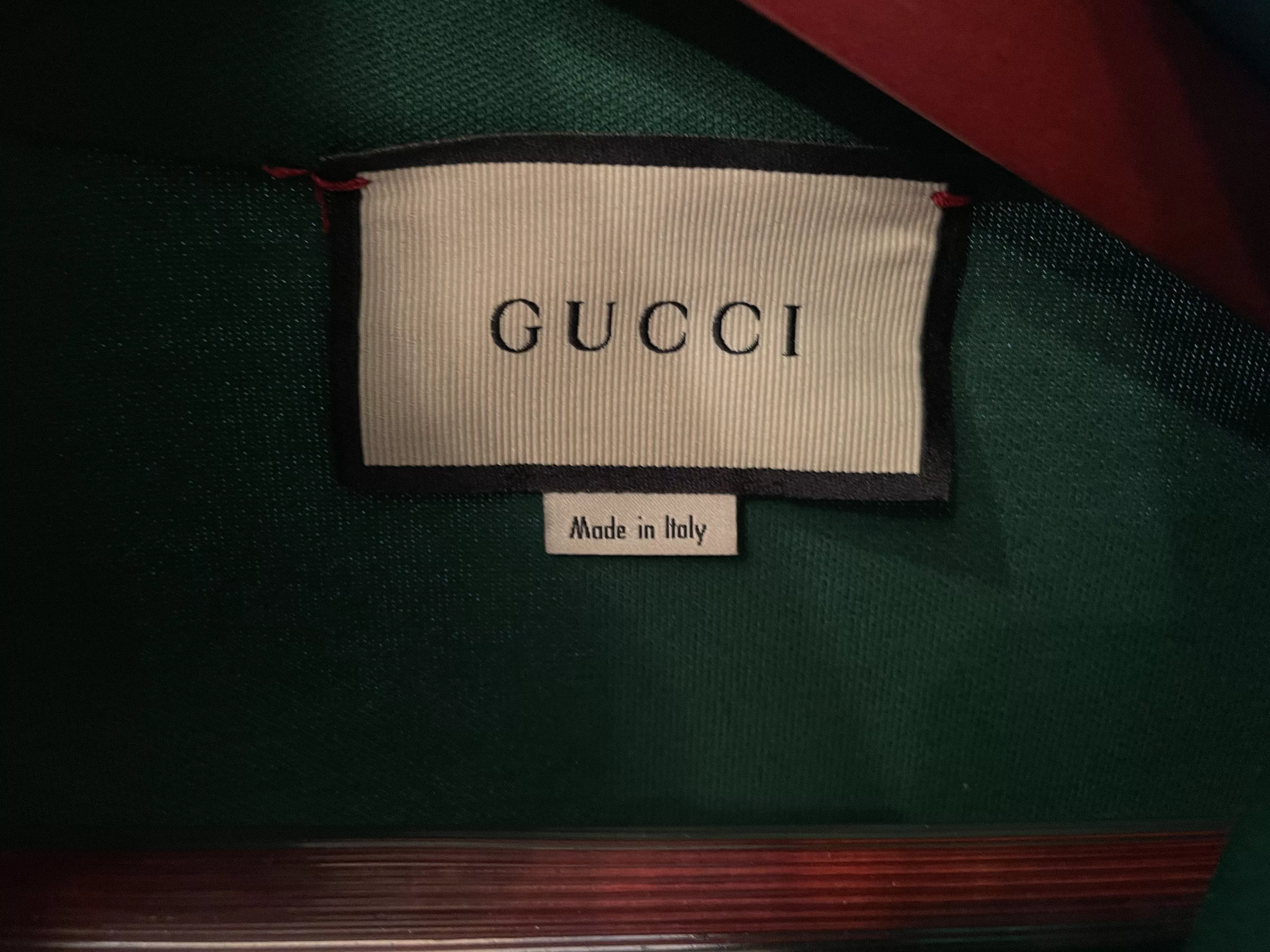 Gucci Light Jackets Gucci Green G Rhombus Patch Zip Jacket