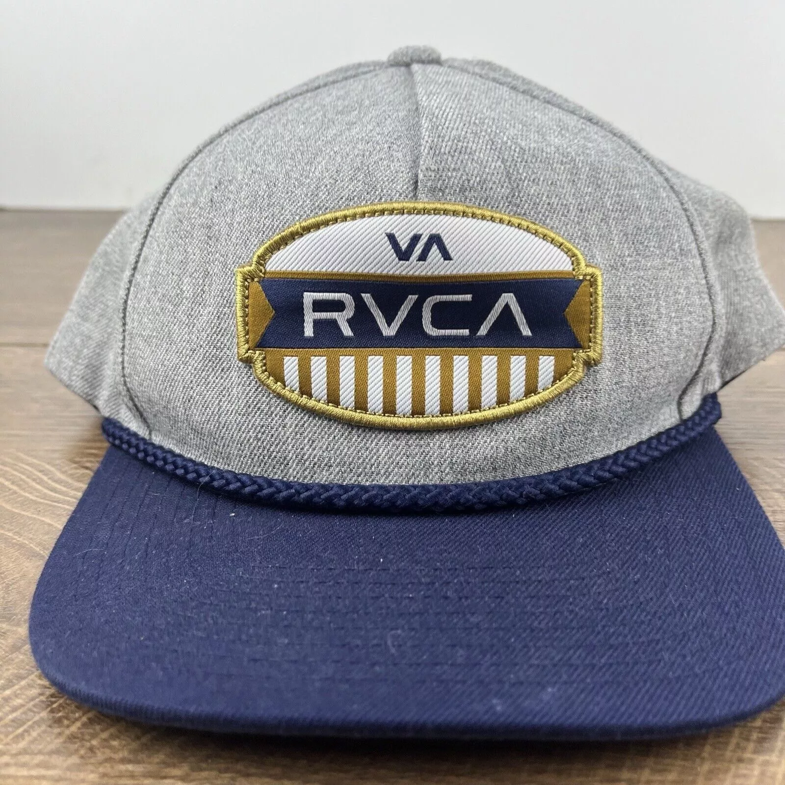 RVCA Hats RVCA Snapback Hat RVCA Hat Gray Cap Adjustable Hat Gray Adul
