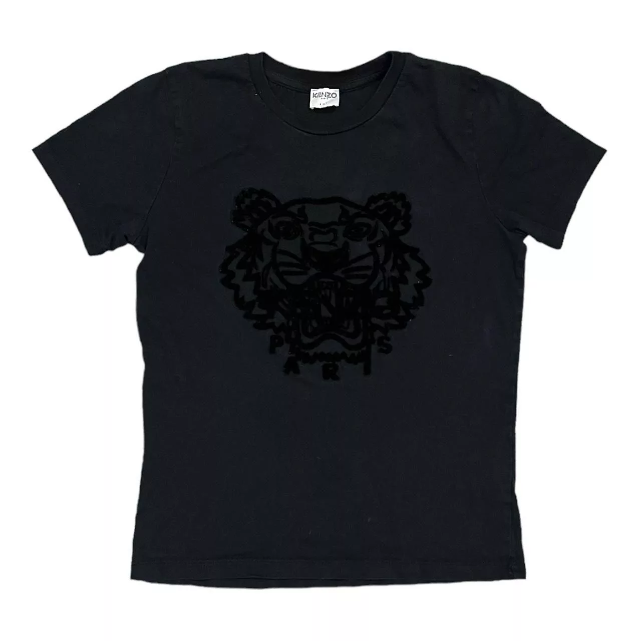 Kenzo Short Sleeve T Shirts Kenzo Paris Tiger Shot Sleeve Black