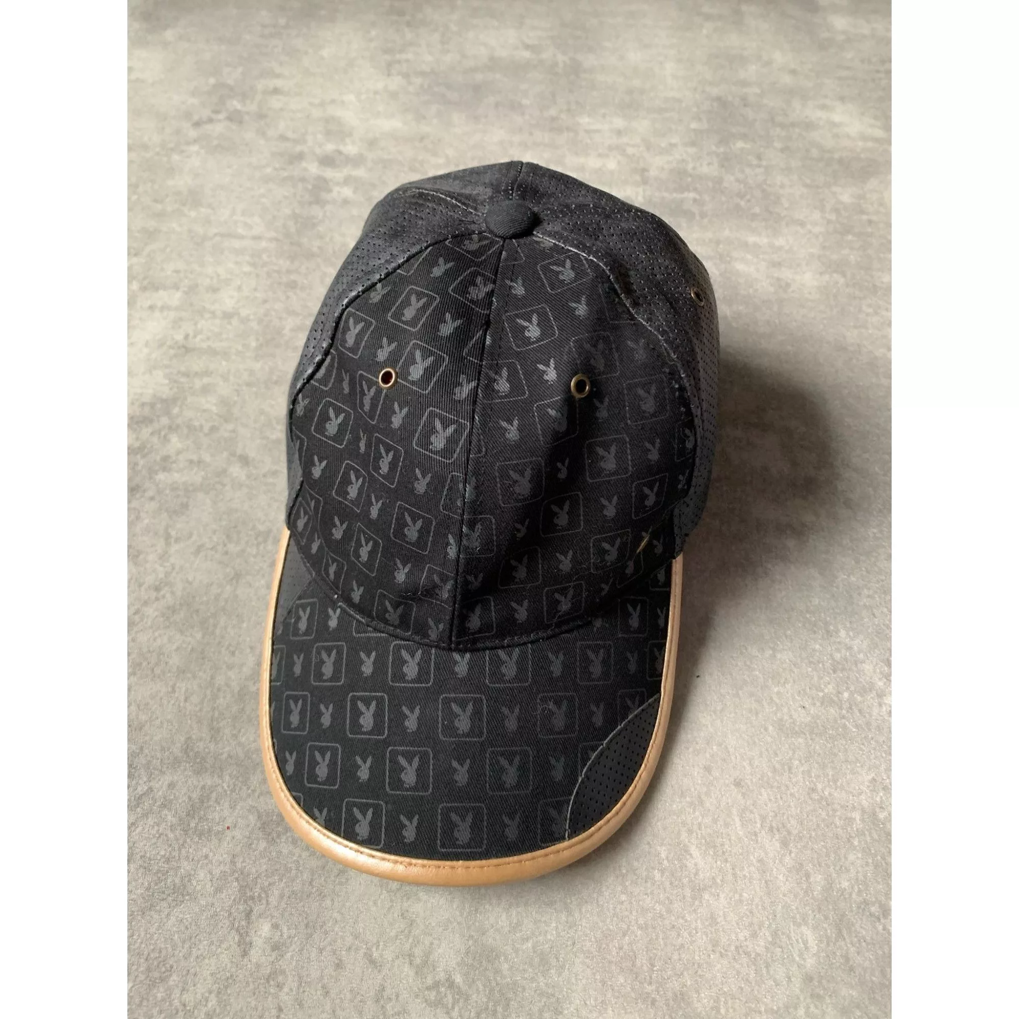 Playboy Hats Playboy × Vintage Playboy unisex monogram cap 80s, y2k, vintage, streetwear, s Black