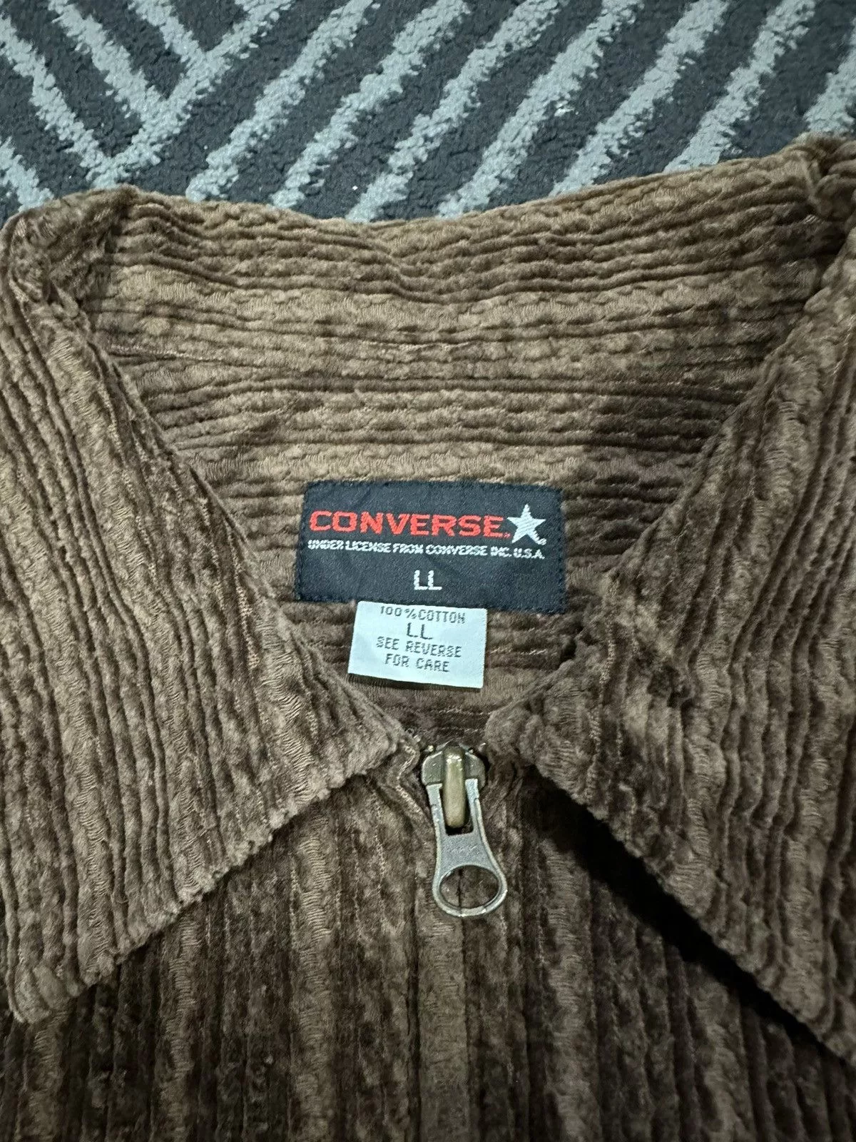 Converse Light Jackets Converse × Vintage Vintage CONVERSE Double Pocket Zipper Corduroy Jacket Brown
