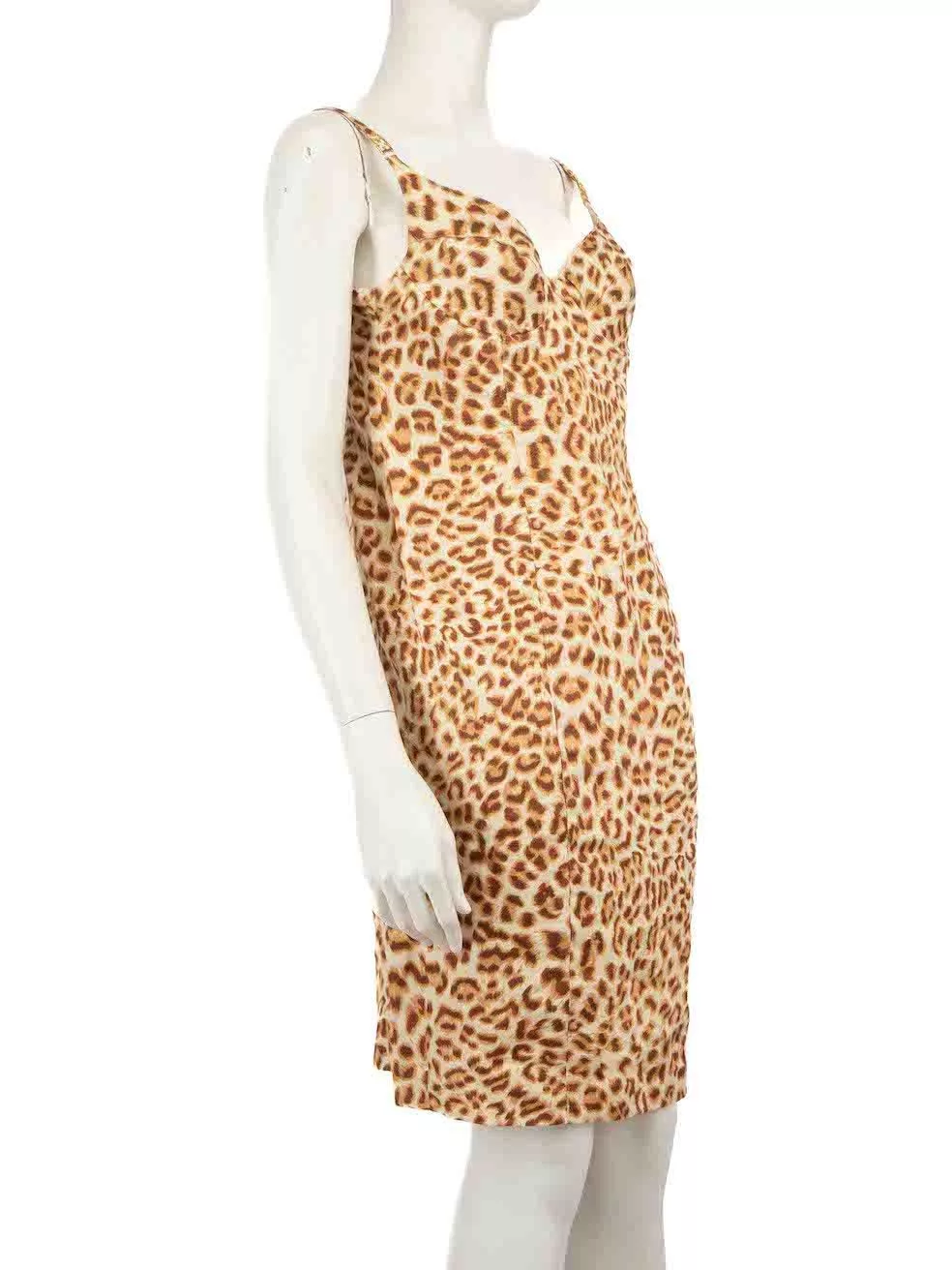 Escada Midi Dresses Escada Brown Knee Length Leopard Print Dress