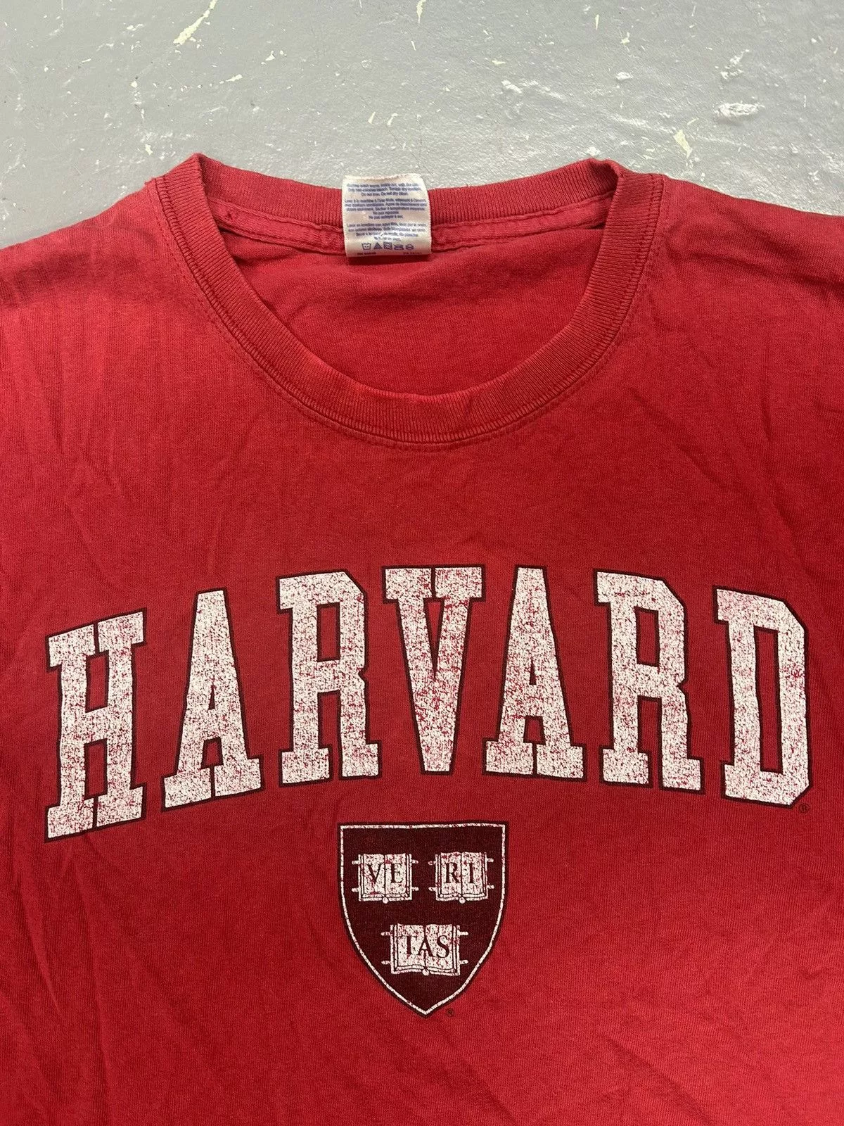Vintage Short Sleeve T Shirts Crazy Vintage Y2K Essential Red Harvard Script Tee Shirt