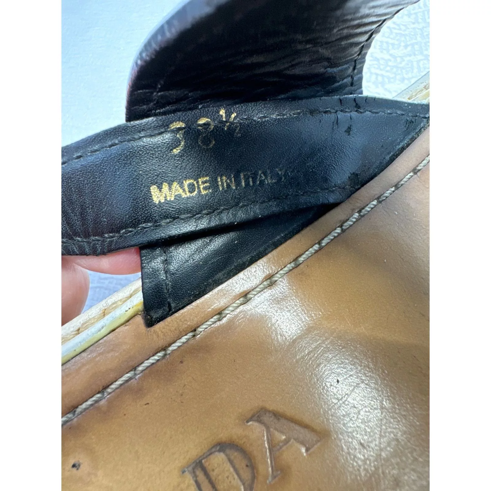 Prada Sandals Prada Black Espadrille Platform Sandals women sz 38.5 US 8