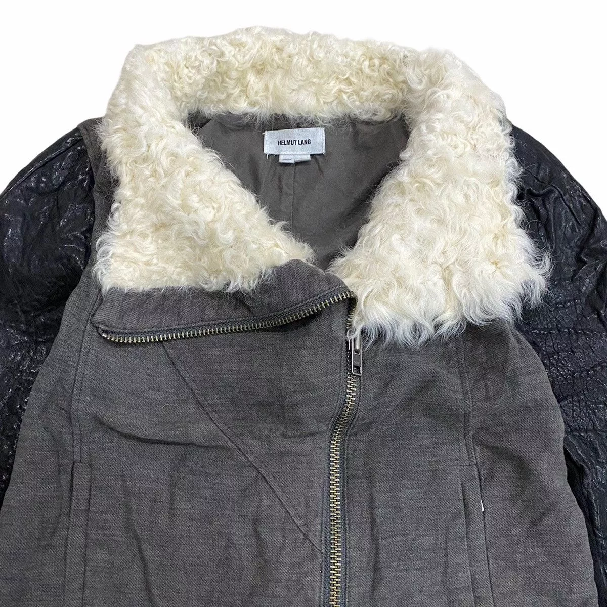 Helmut Lang Leather Jackets Helmut Lang Motorcycle Shearling Jacket Black