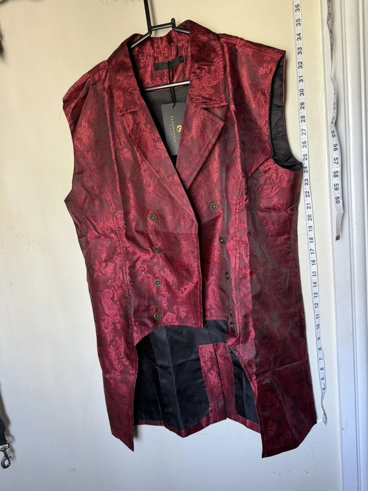 Other Vests Other Red Brocade Vest gothic vampire