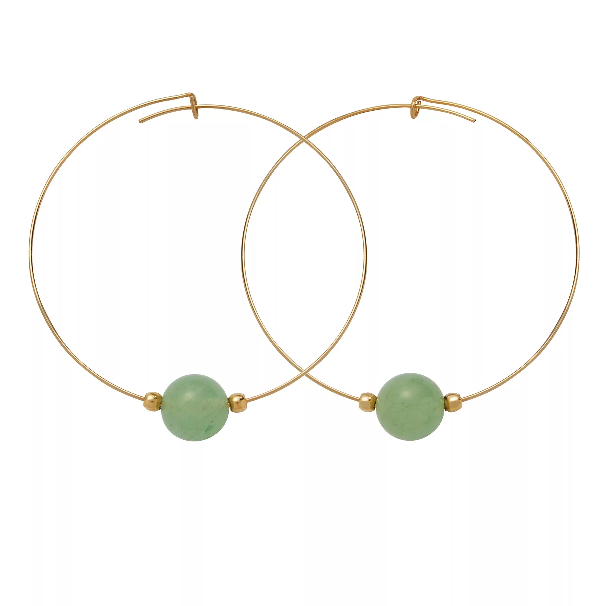 Crystal Ball Hoops - 10mm Gemstone Hoops