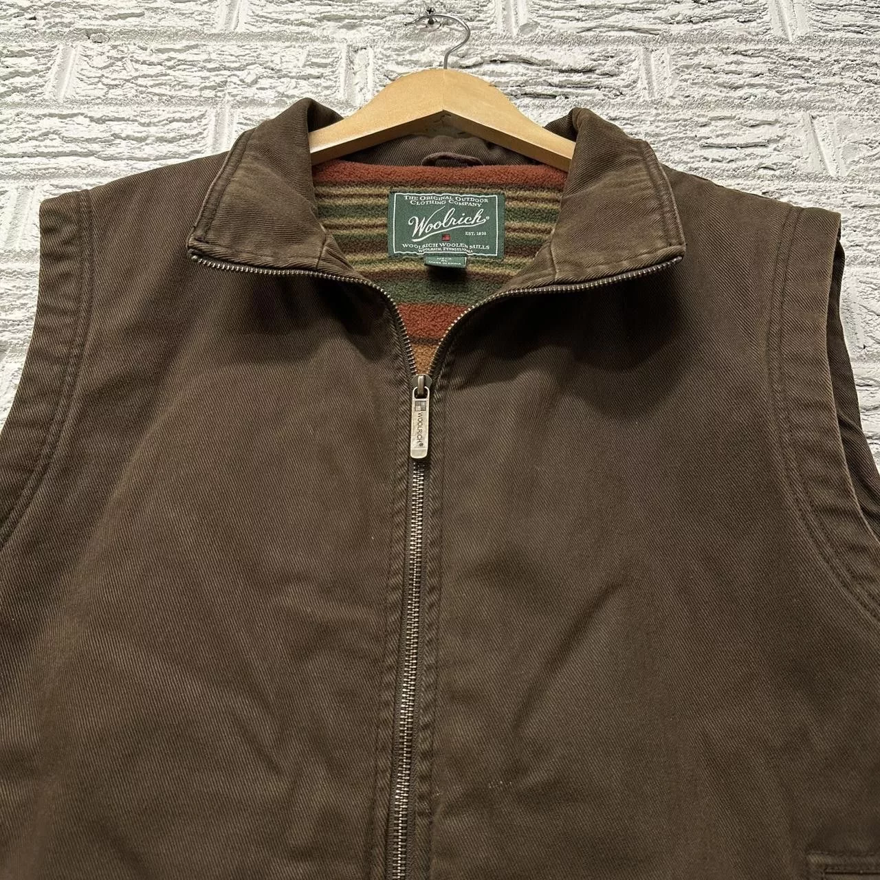 Woolrich Woolen Mills Light Jackets Woolrich Woolen Mills Woolrich Dorrington Brown Canvas Shell Fleece Blanket Lined
