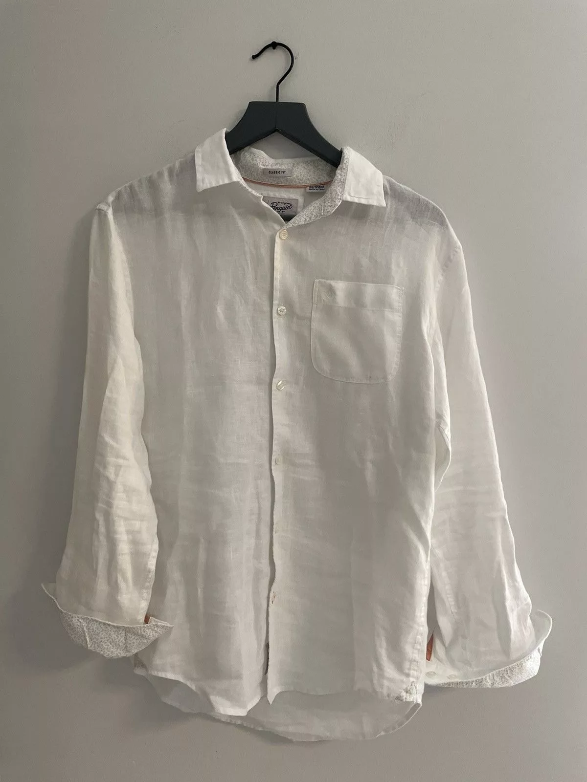 Original Penguin Shirts Button Ups Original Penguin Long Sleeve Button Down White