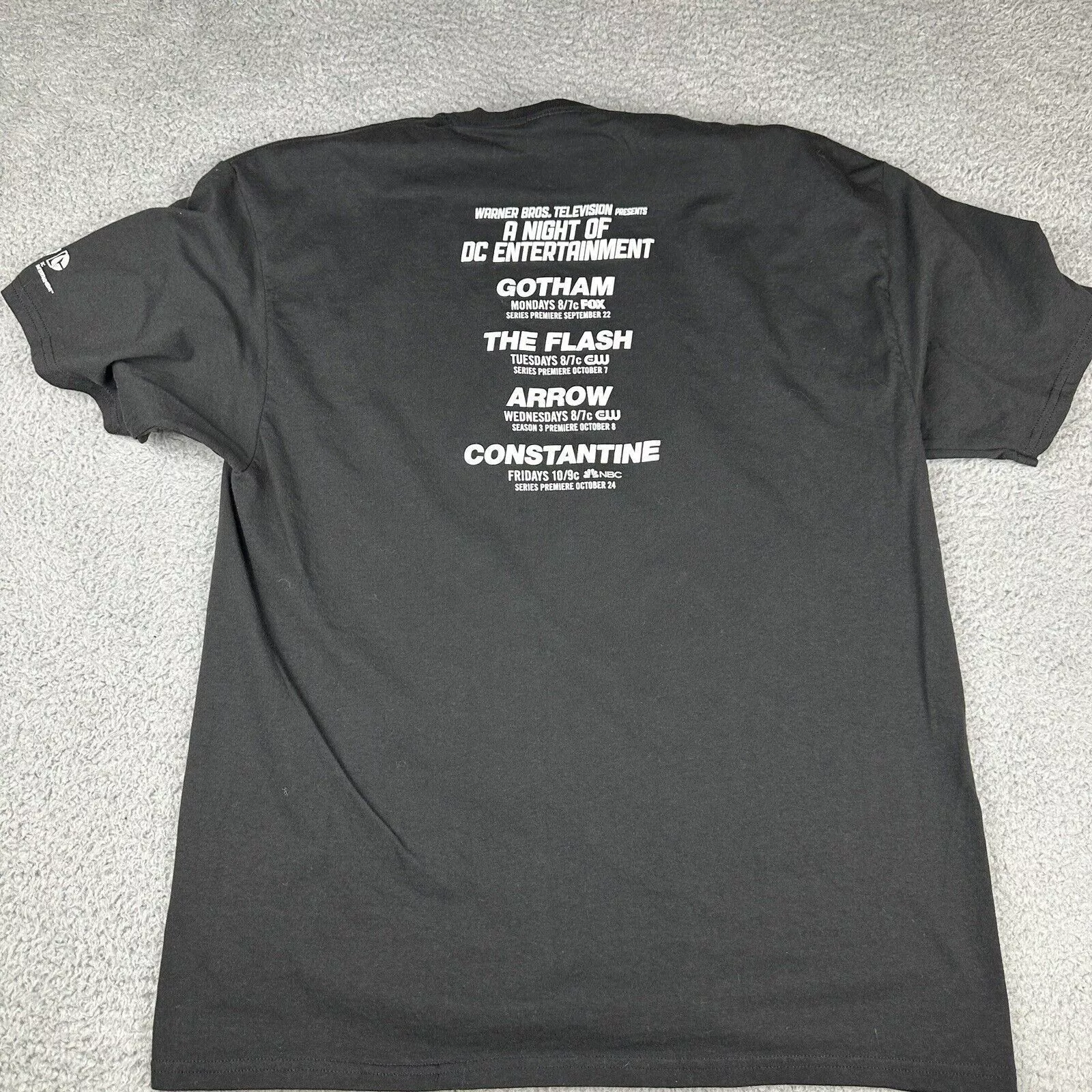 DC Comics Short Sleeve T Shirts Warner Bros DC Comics Entertainment Promo T-Shirt The Flash Black