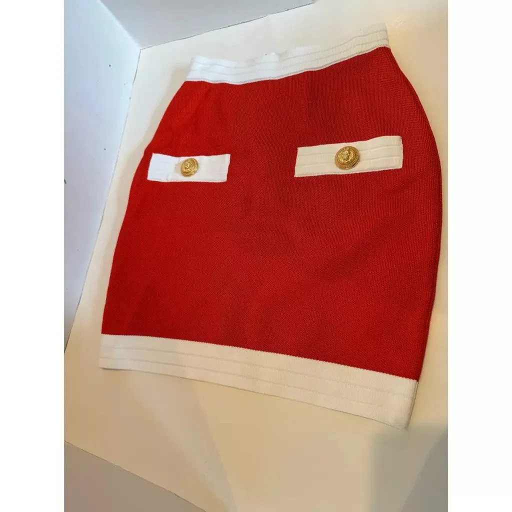 Balmain Mini Skirts Balmain o1w1db10624 Skirts in Red