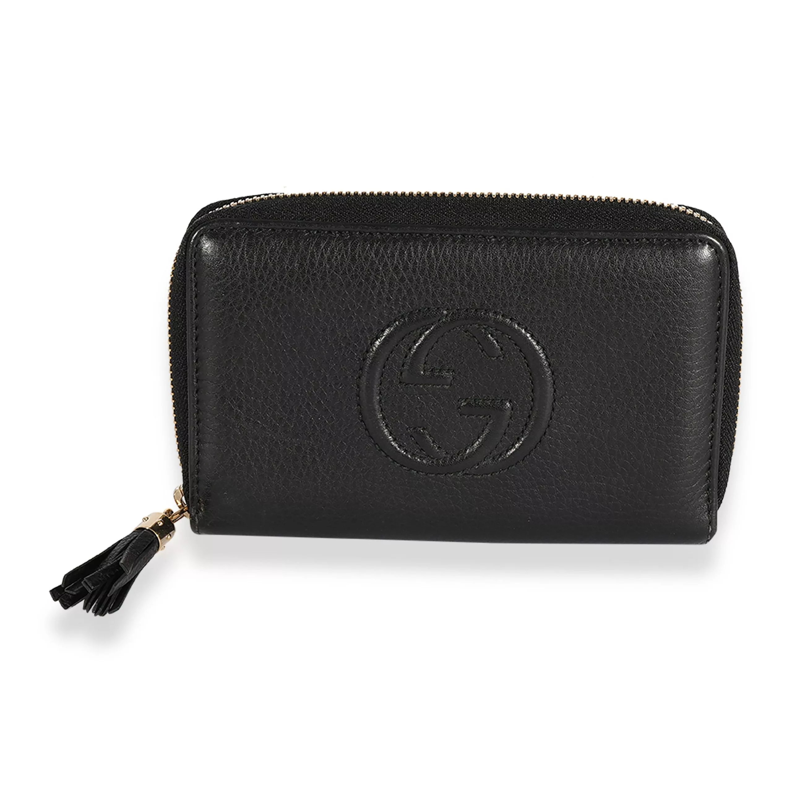 Gucci Rings Gucci Black Pebbled Leather Soho Zip-Around Wallet