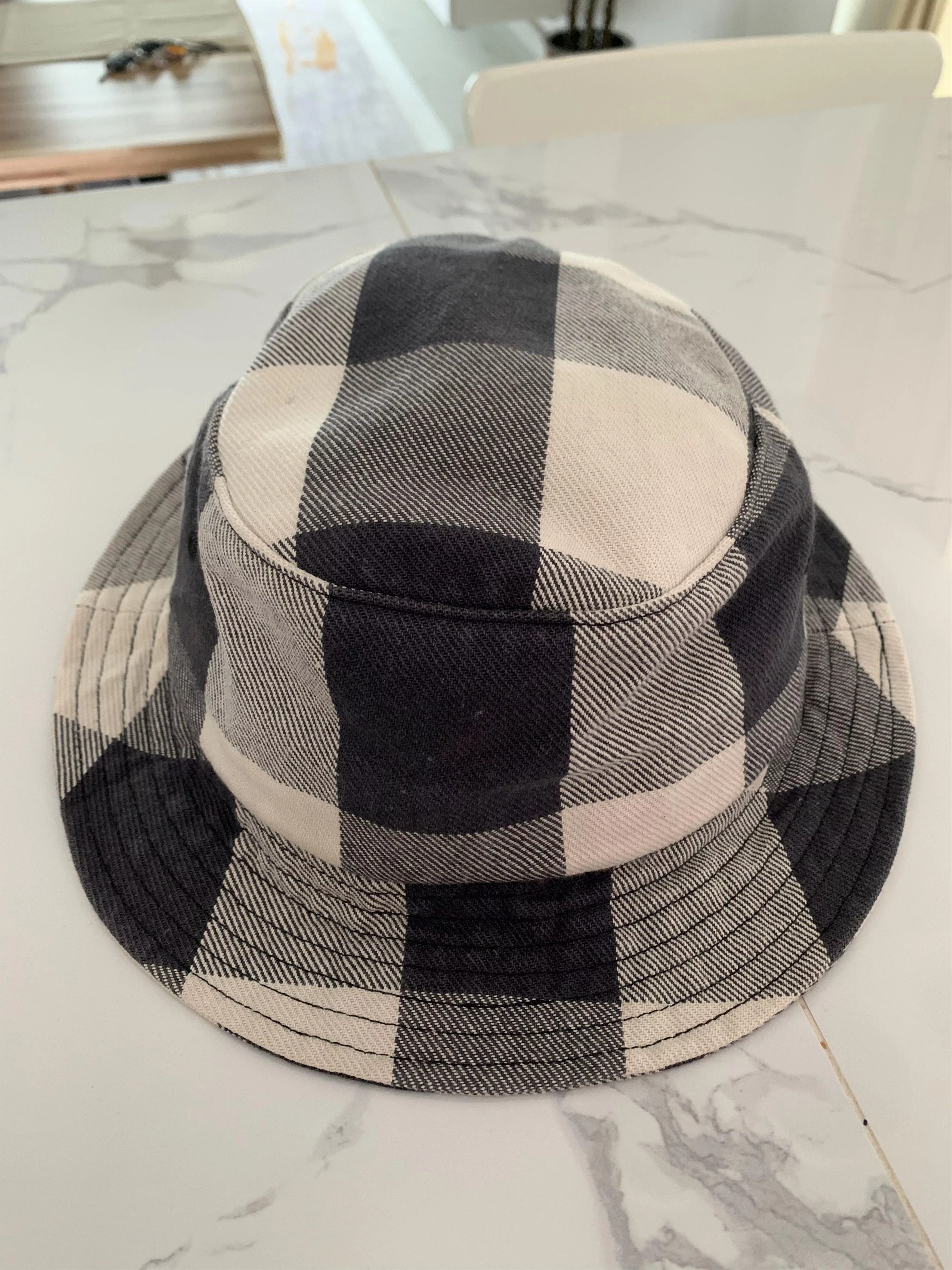 Noah Hats Noah Denim Plaid Crusher Bucket Hat Gray