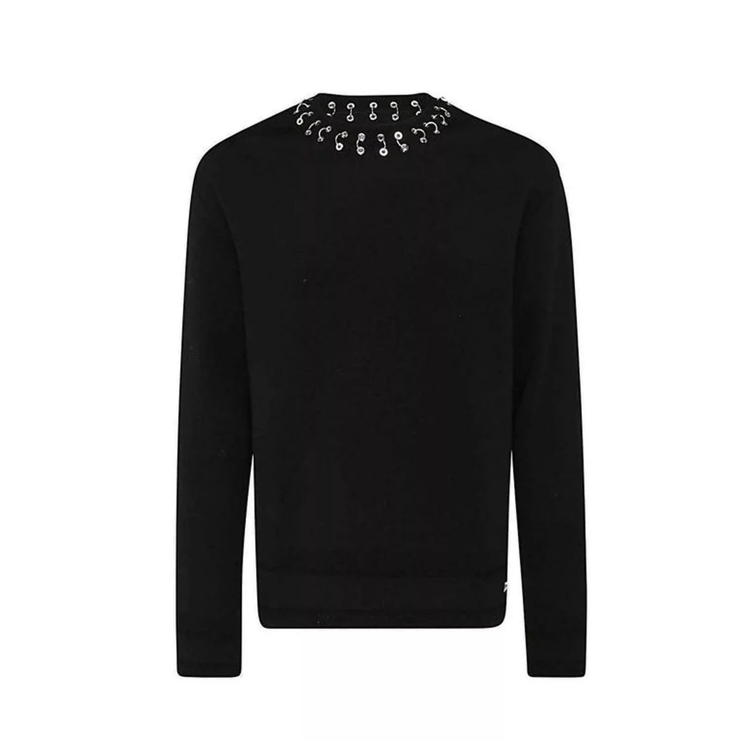 Givenchy Sweaters Knitwear Givenchy o1srvl11e0624 Hoop Detailed Neckline Jumper in Black