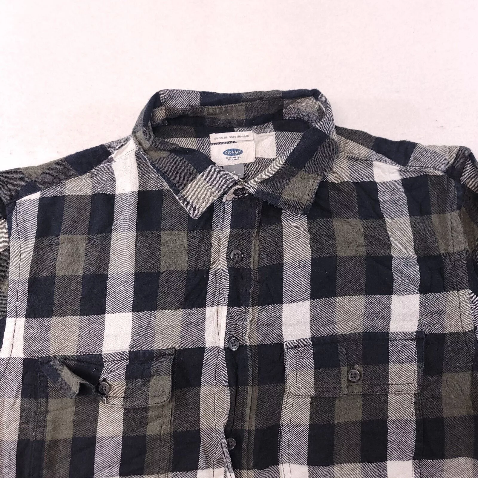 Old Navy Shirts Button Ups Old Navy Gingham Flannel Shirt Mens Size Medium Green Black