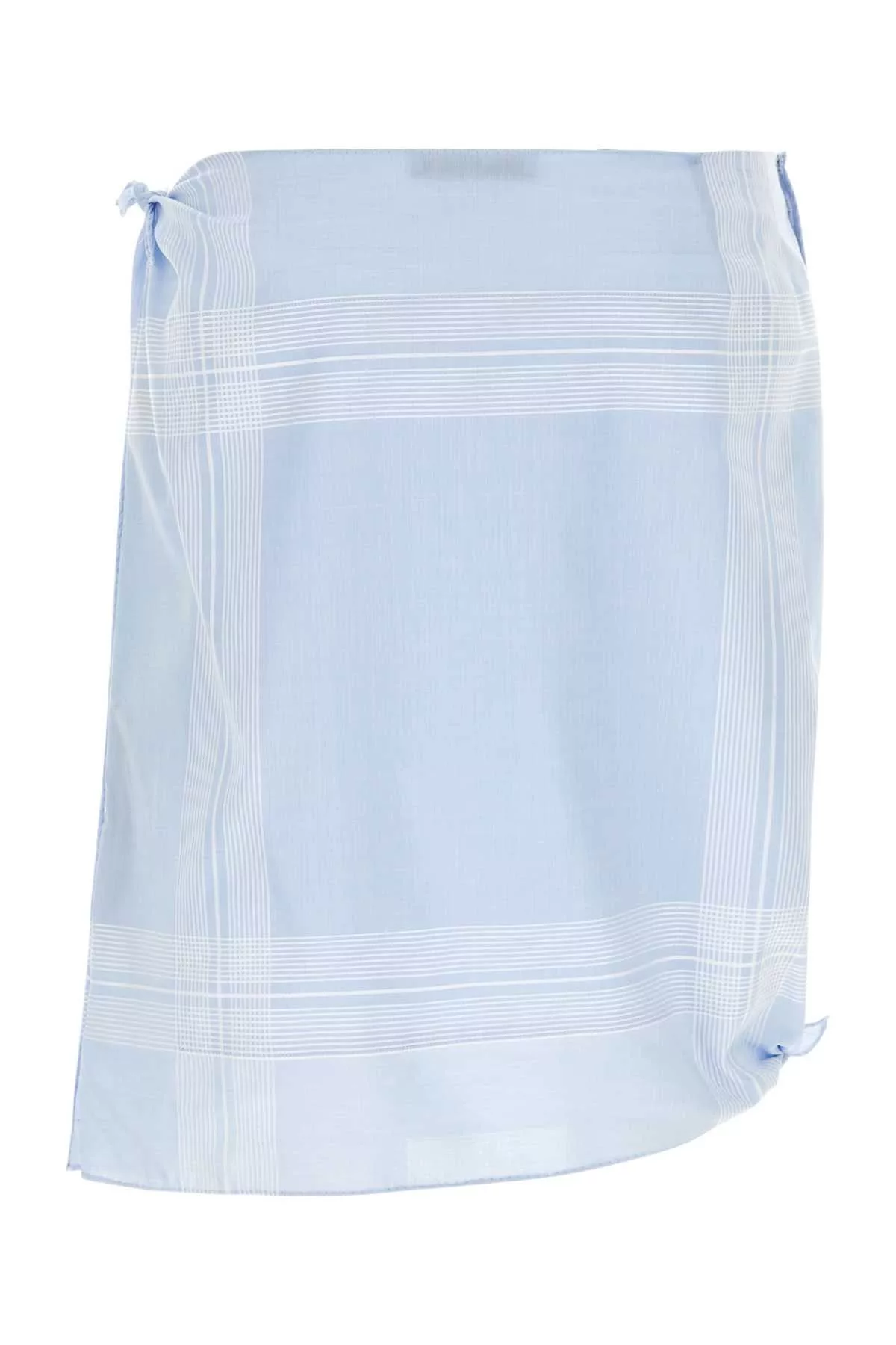 Prada Midi Skirts Prada Light Blue Cotton Skirt Multi