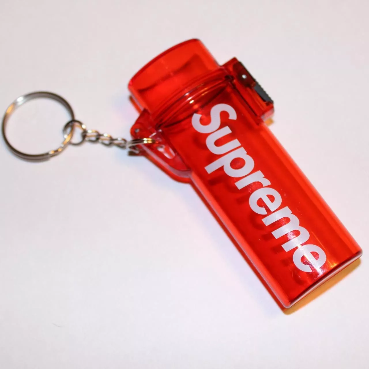 Supreme Supreme Supreme Waterproof Lighter Case Keychain Red