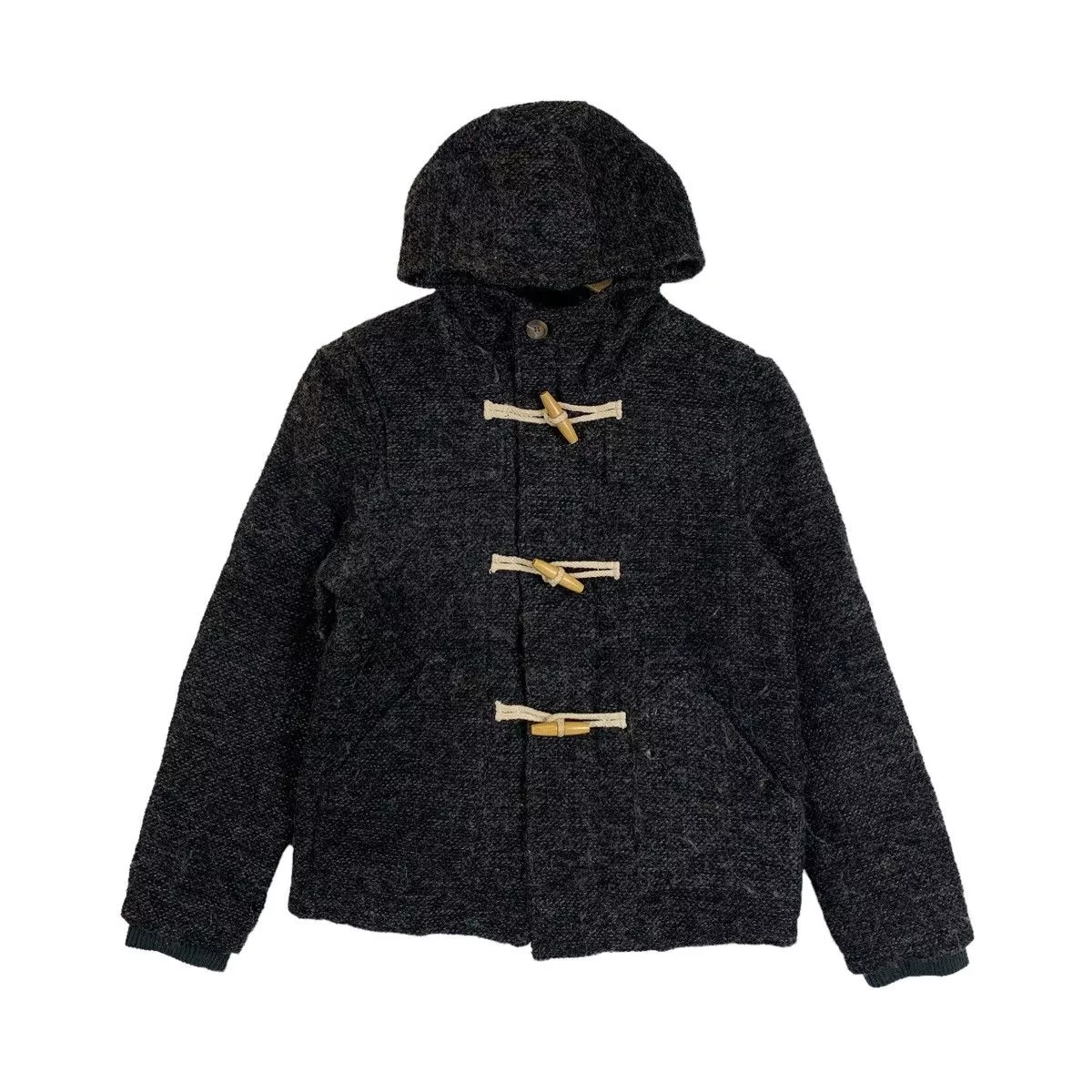 go slow caravan Heavy Coats GO SLOW CARAVAN Outdoor Sportswear Button Wool Hoodie Coat Gray Gorpcore