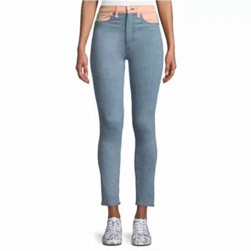 Rag & Bone Jeans Rag & Bone Nelly Prairi 18155 Pink Blue Cotton Jeans Size 27