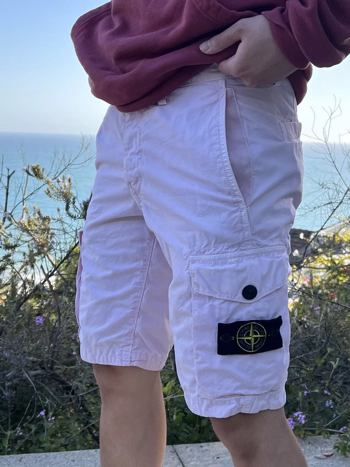 Stone Island Shorts Stone Island Pink Cargo Shorts