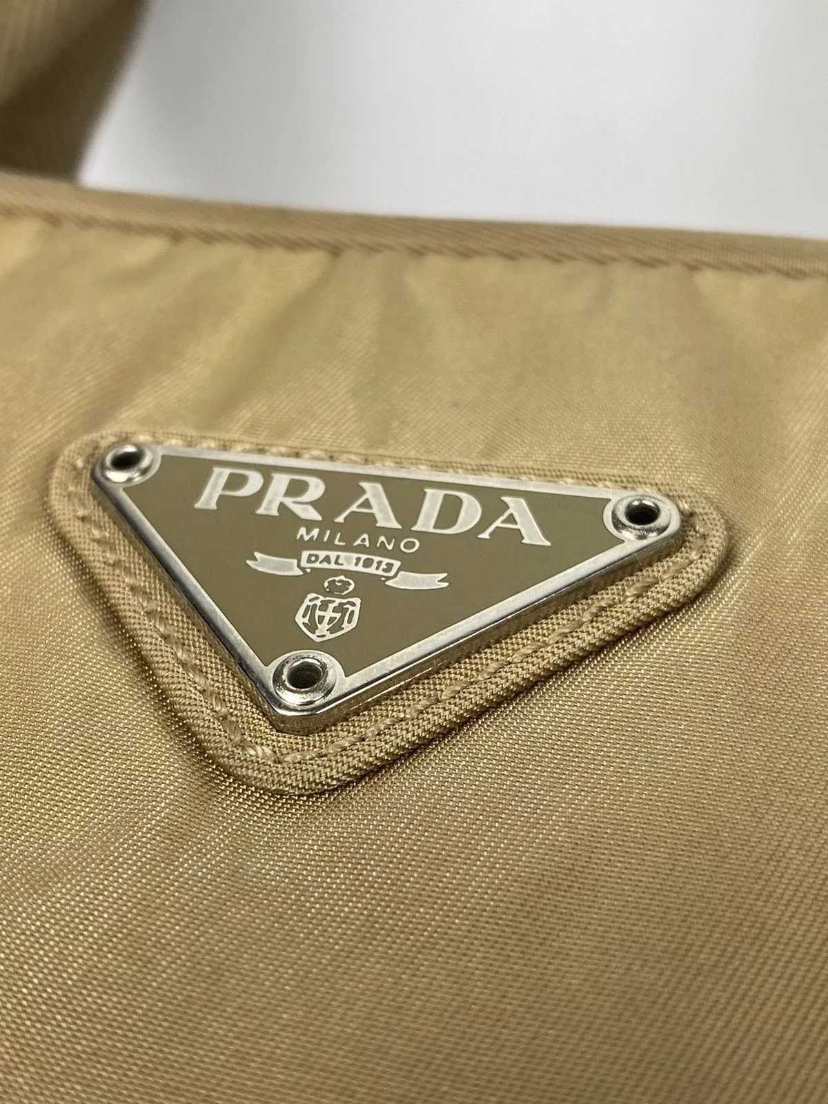 Prada Shoulder Bags Prada Tessuto Nylon Shoulder Bag Beige