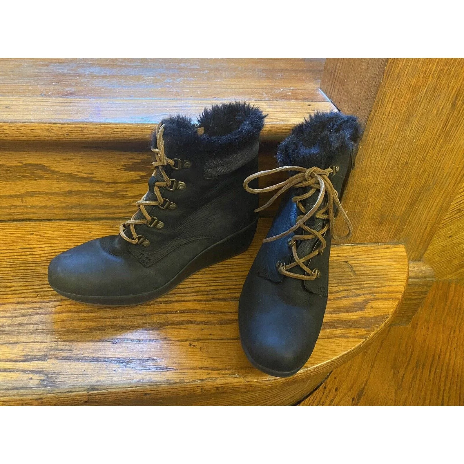 Sperry Boots Sperry Top Sider Boots Womens 9.5 M Luca Peak Wedge Leather Black