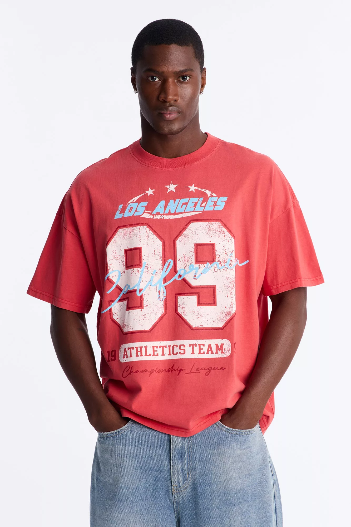 LA Athletics Team 99 Oversized Short Sleeve Tee - Red