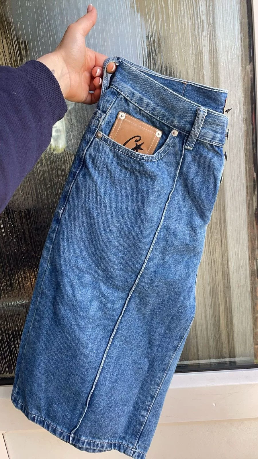 Corteiz denim shorts Blue