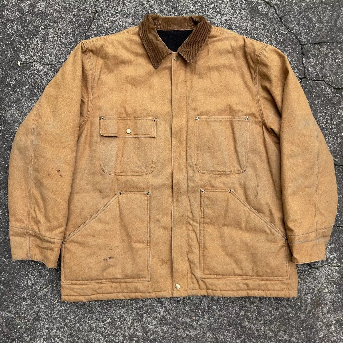Carhartt Heavy Coats Carhartt × Dickies × Vintage Vintage Thrashed 90’s BIG SMITH Insulated Detroit Jacket Beige
