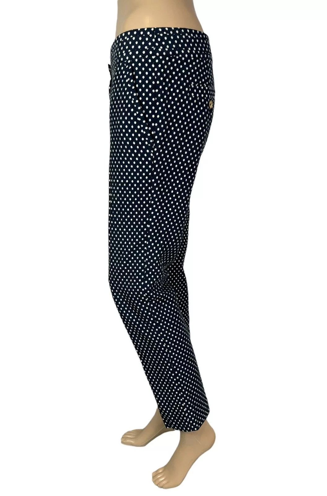 Tory Burch Pants Tory Burch Polka Dot Chino Pants size 6 Blue
