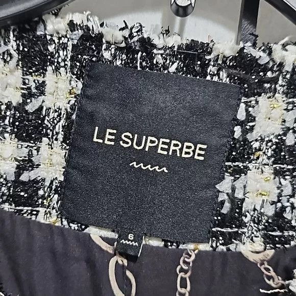 Le Superbe Jackets Le Superbe Monte Carlo Sequined Button Jacket Size 6 Gray
