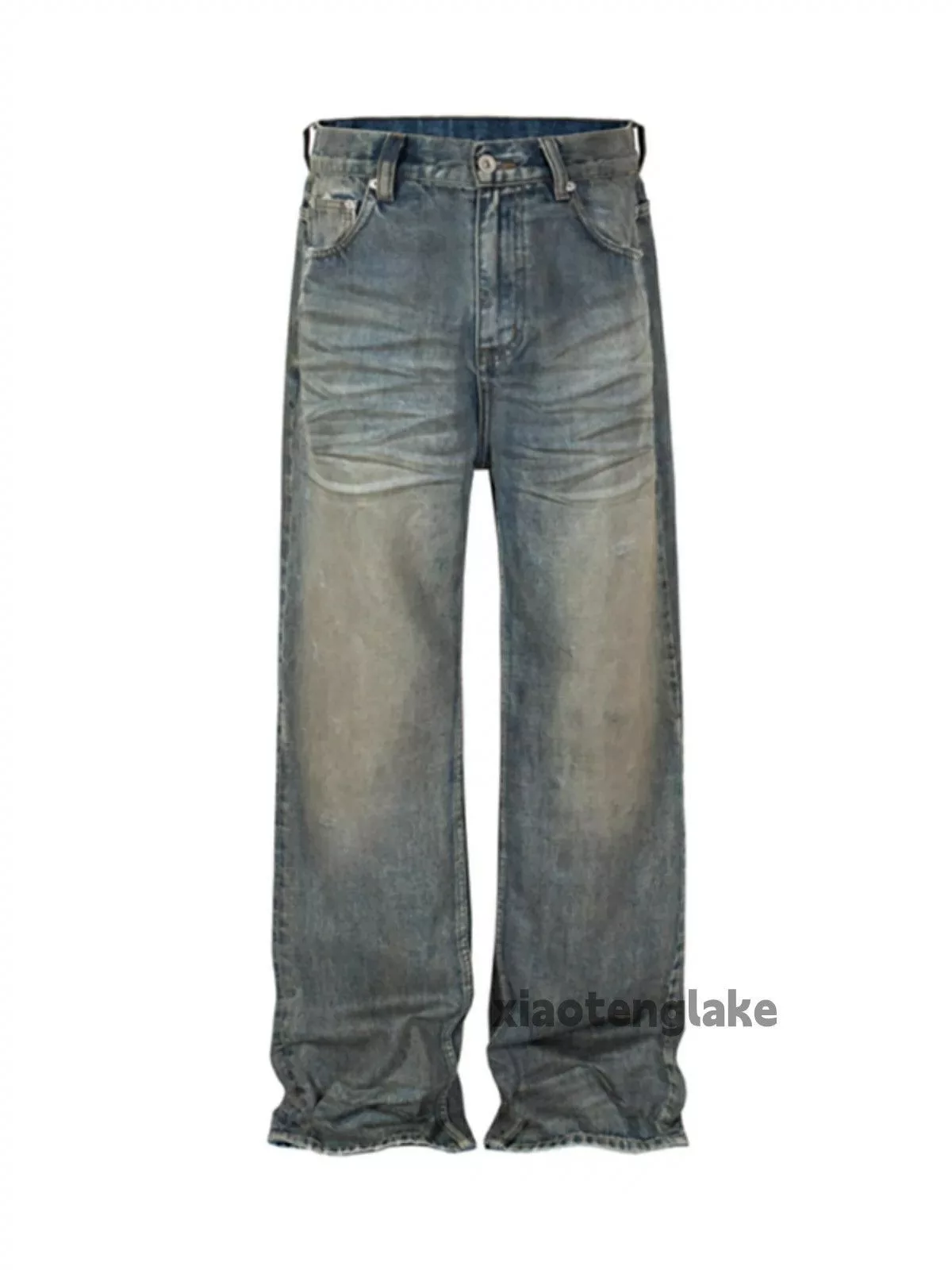 Jean Denim Jean × Vintage washed faded yuppie ripped rusty stain grunge jeans Blue
