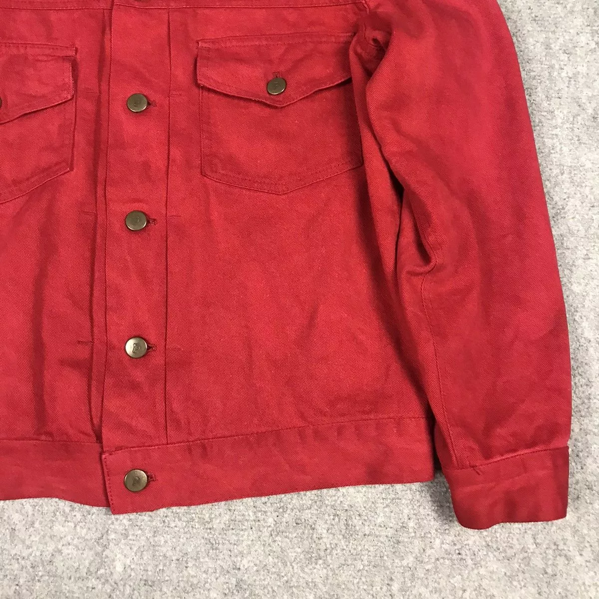 Japanese Brand Denim Jackets Japanese Brand × Pink House PINK HOUSE TYPE 2 STYLE DOUBLE POCKET JACKET Red