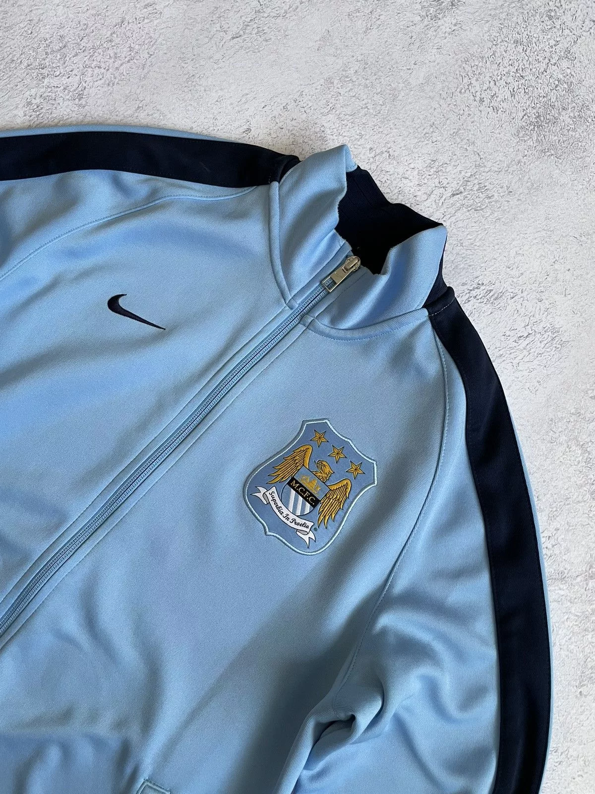Nike Light Jackets Nike Manchester City 2014/2015 Blue Full Zip Training Jacket