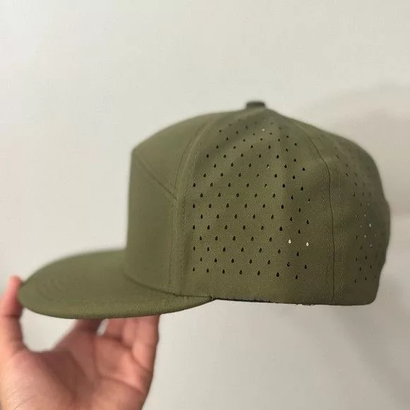Designer Hats Designer NEW 7 PANEL CAMPER LASER CUT MESH GOLFER OLIVE GREEN HAT