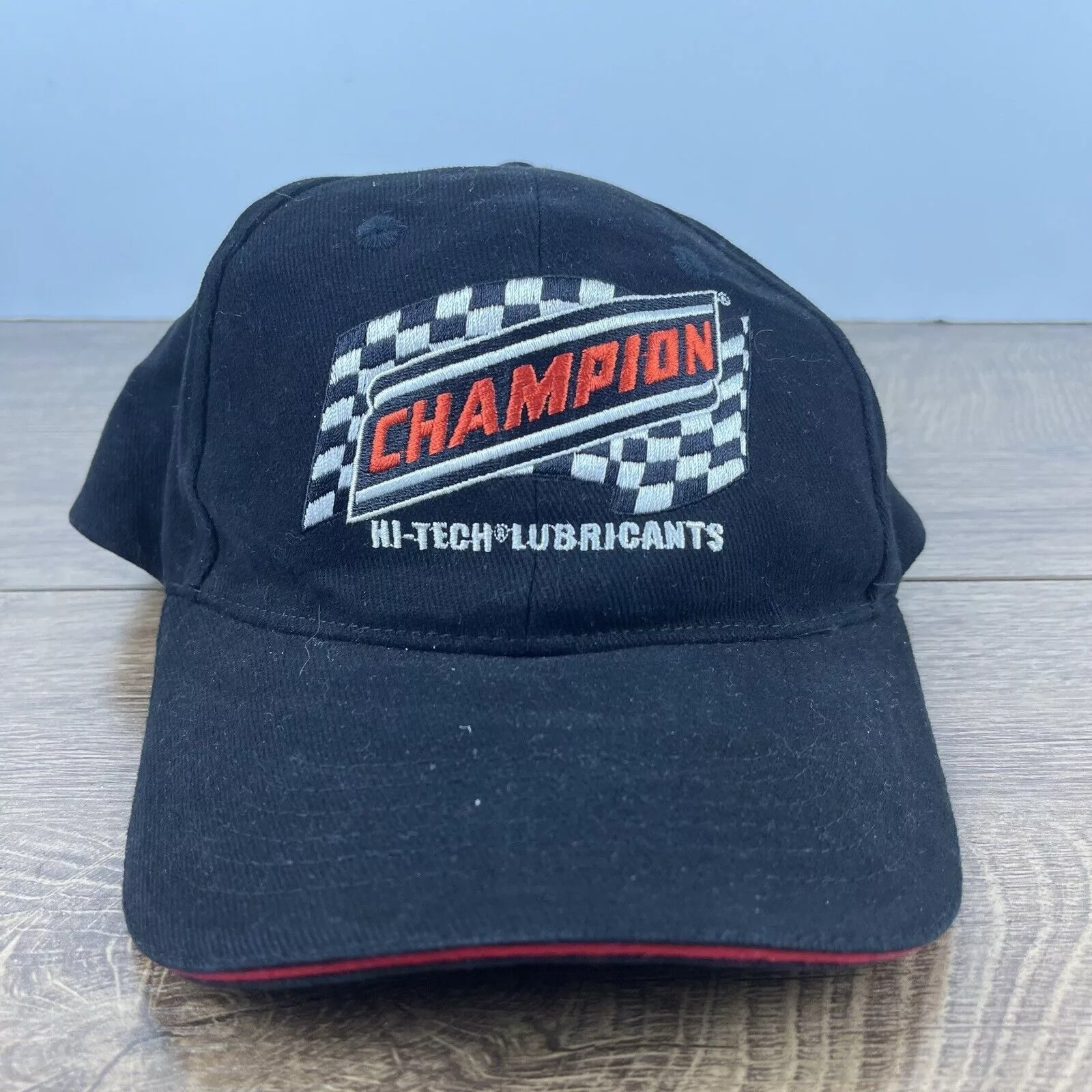 Champion Hats Champion Hi Tech Lubricants Hat Black Hat Adjustable Black A
