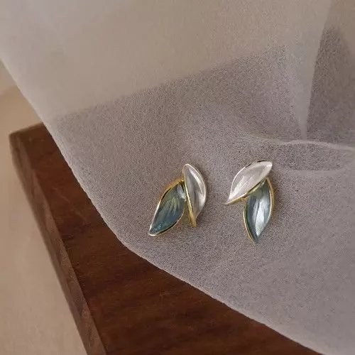 Designer Earrings Designer × Jewelry × Vintage Exquisite Leaf Stud Earrings for Women,Leaves Earrings Gold