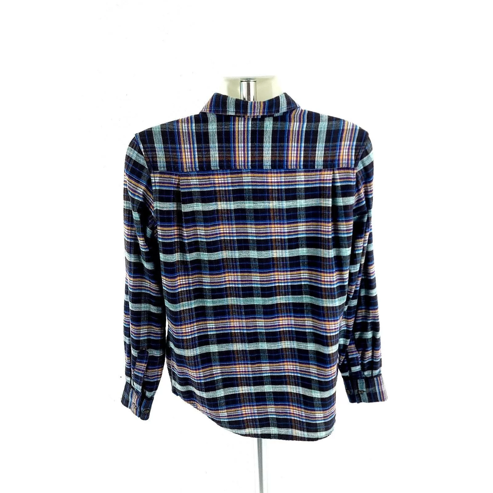 Vans Shirts Button Ups Vans Black Multi-Collared Plaid Flannel Small Collared Dress Blue