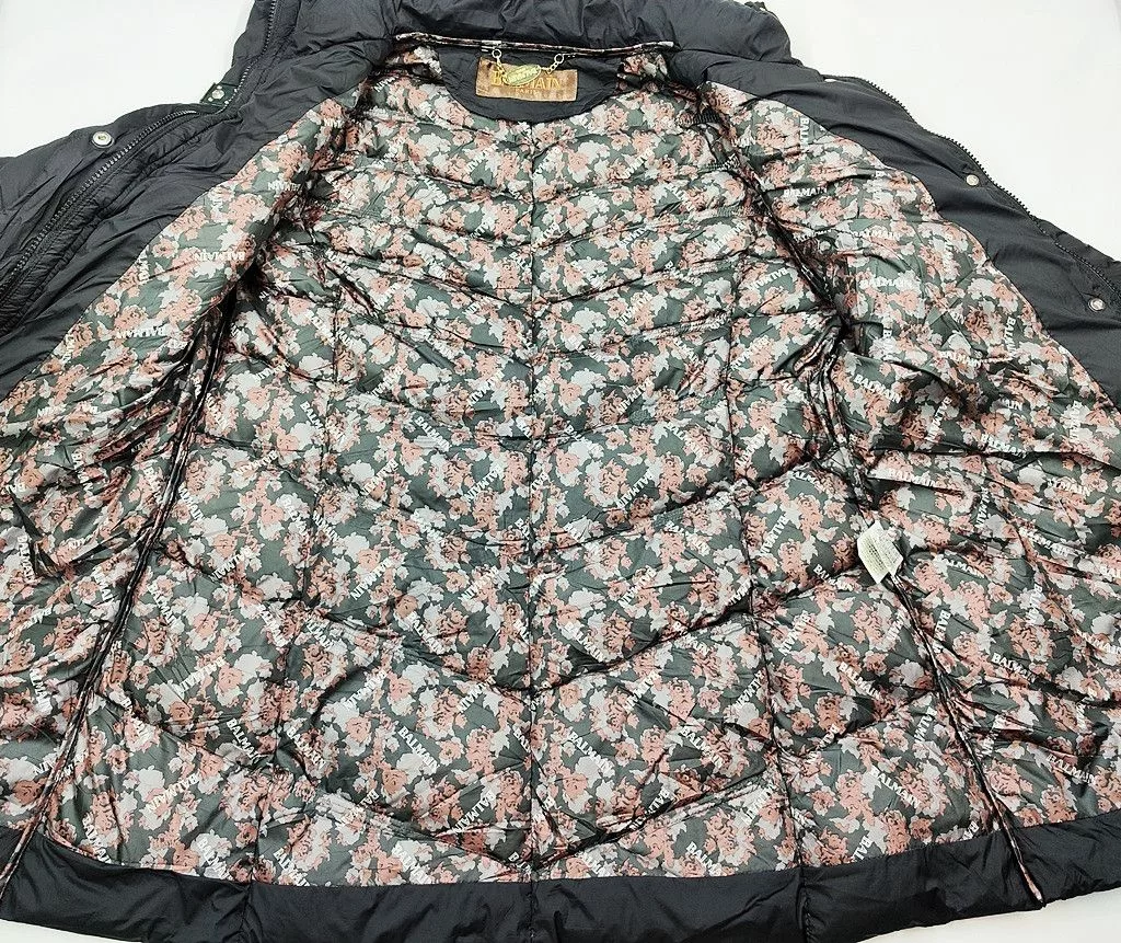Balmain Down Jackets BALMAIN black puffer long jacket