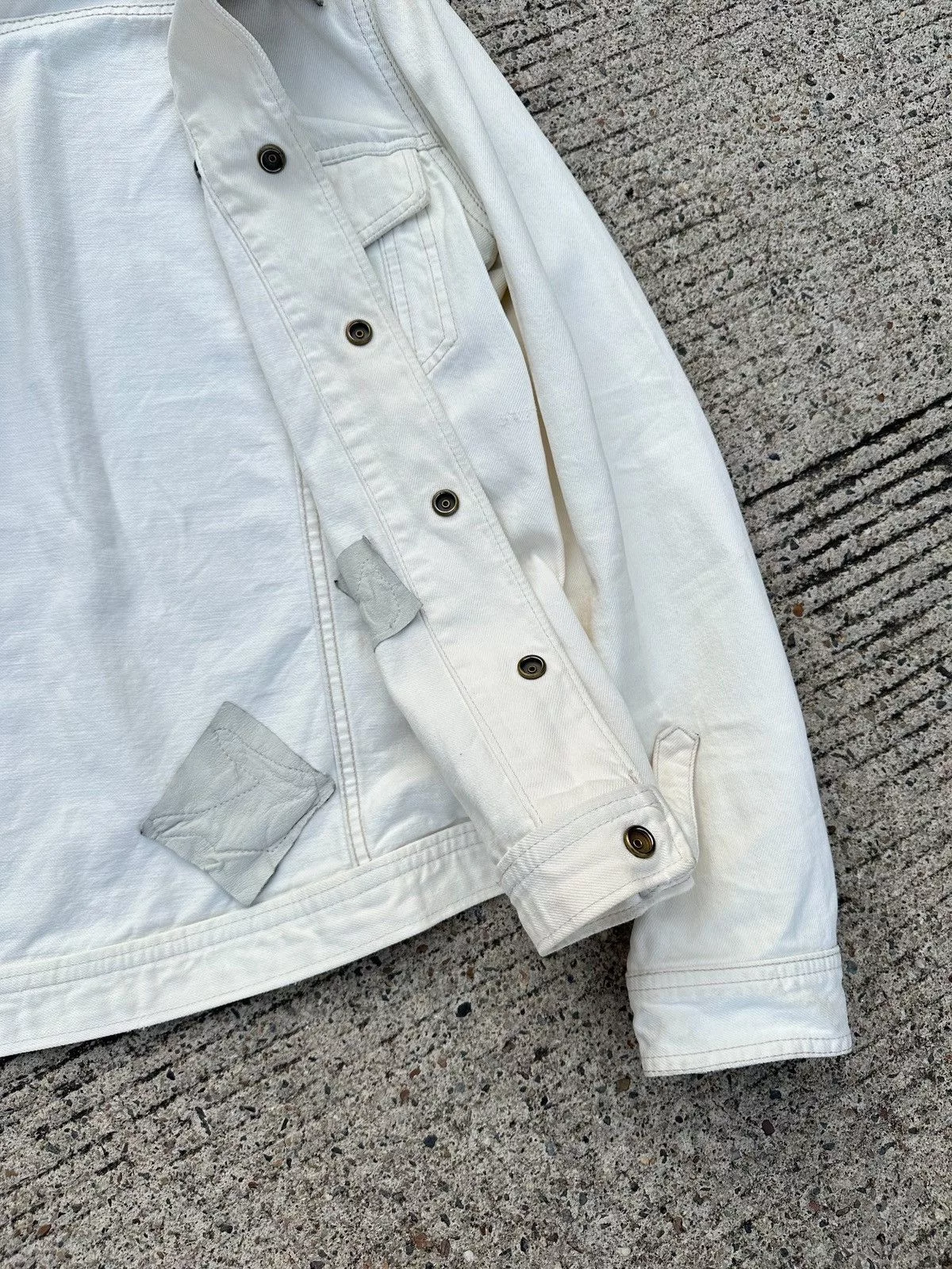 Isamu Katayama Backlash Denim Jackets Isamu Katayama Backlash Backlash Leopard Damage Trucker Jacket White