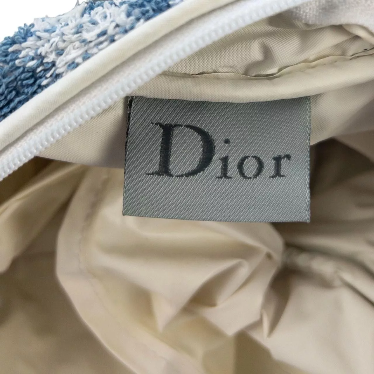 Dior Handle Bags Vintage Dior Monogram Terry Cloth Hand Bag Blue