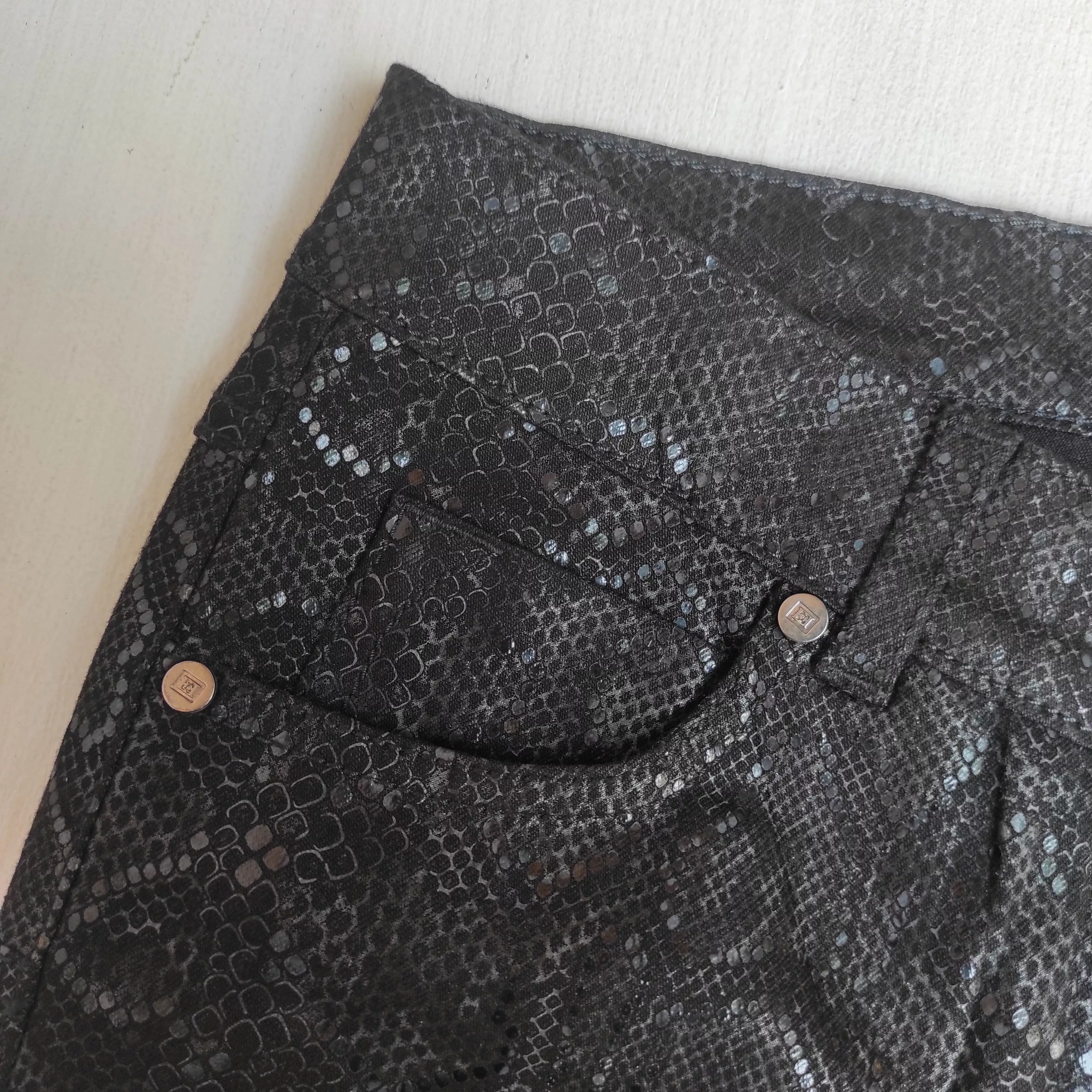 Designer Pants Designer × Escada Escada Python Pants Black Snake Print Sexy Designer