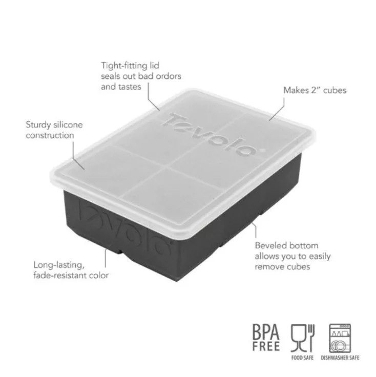 King Cube Ice Tray with Lid - Charcoal