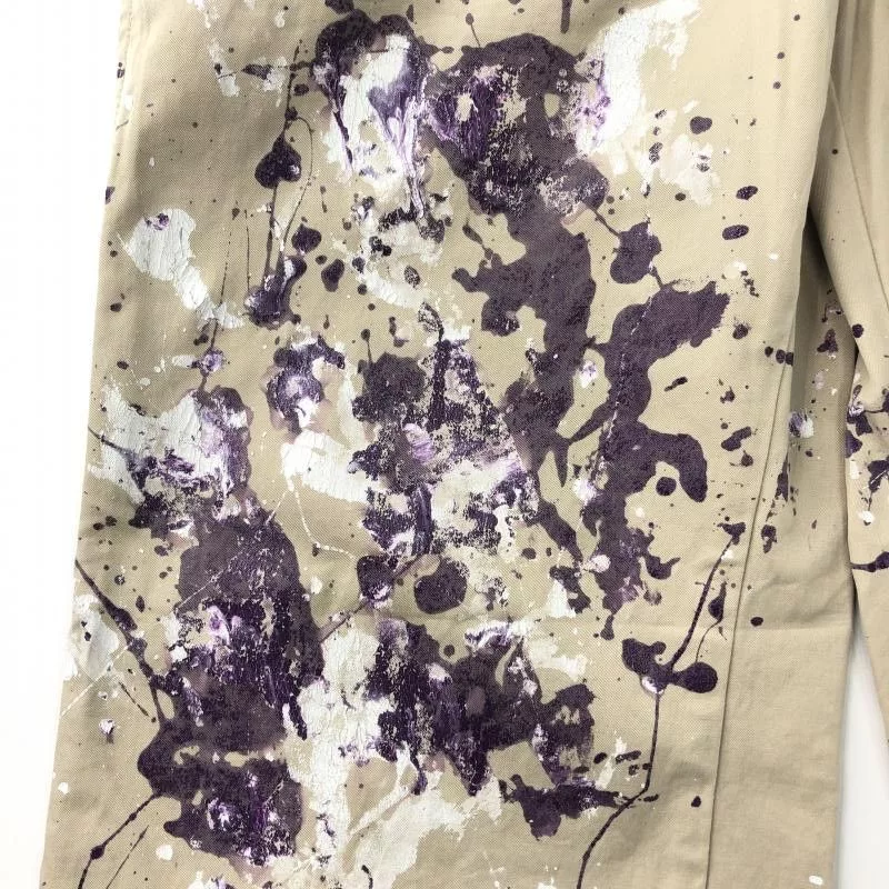 Needles Cropped Pants Paint Design Long Beige
