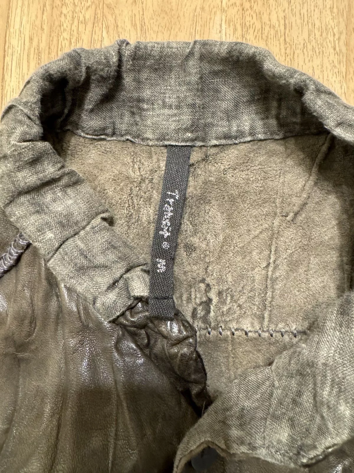 Transit Leather Jackets Transit crinkled effect leather jacket Green