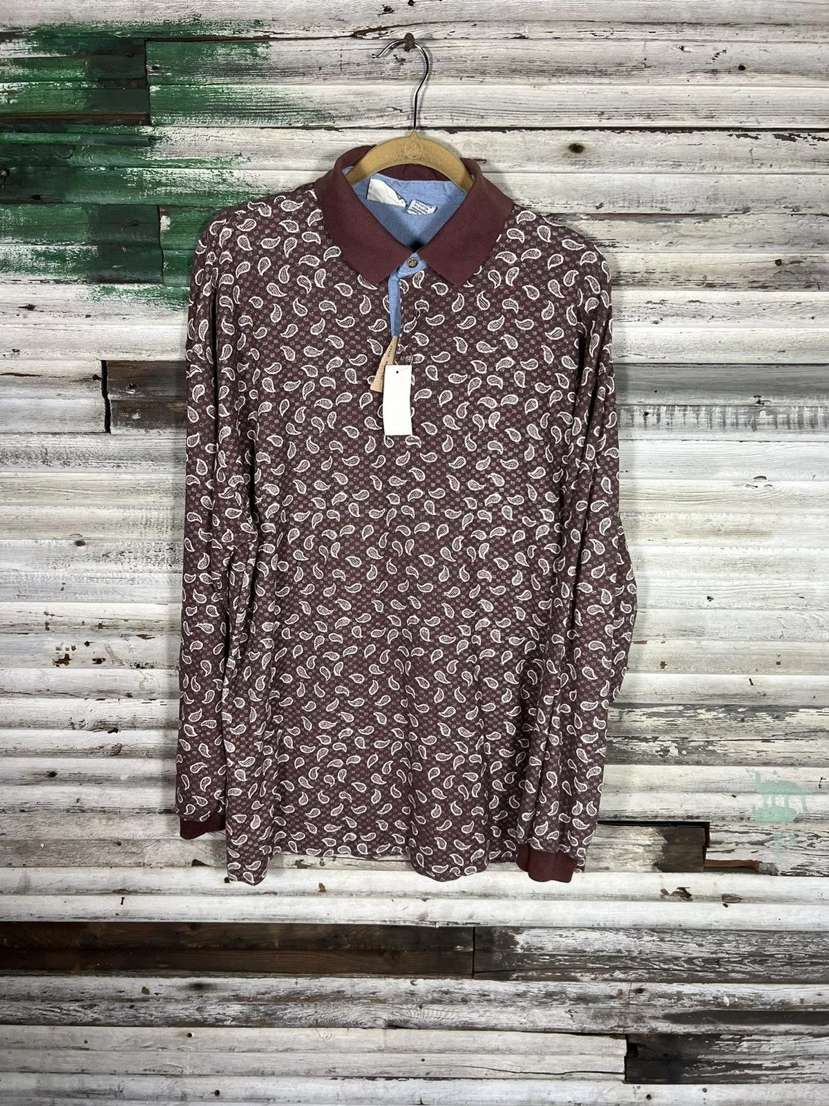 Bugle Boy Polos Bugle Boy × Vintage Vintage Paisley Print Bugle Boy Rugby Red