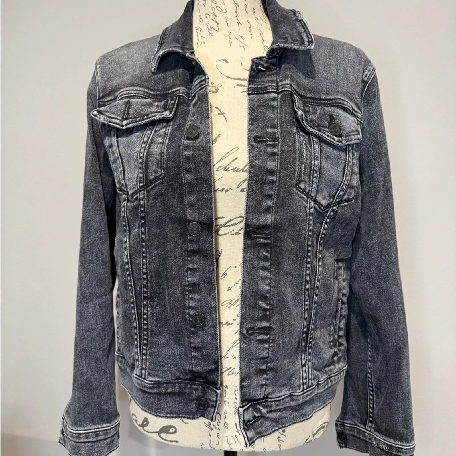 MOTHER Jackets MOTHER The Pocket Bruiser Denim Jacket in Train Stops Medium Gray