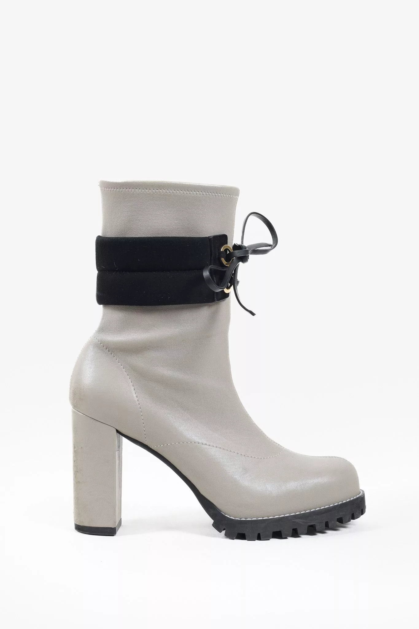 Stuart Weitzman Boots Stuart Weitzman Grey Block Heel Lug Boot Gray
